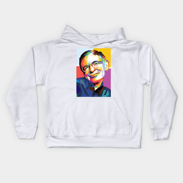 Stephen Hawking Kids Hoodie by Wijaya6661